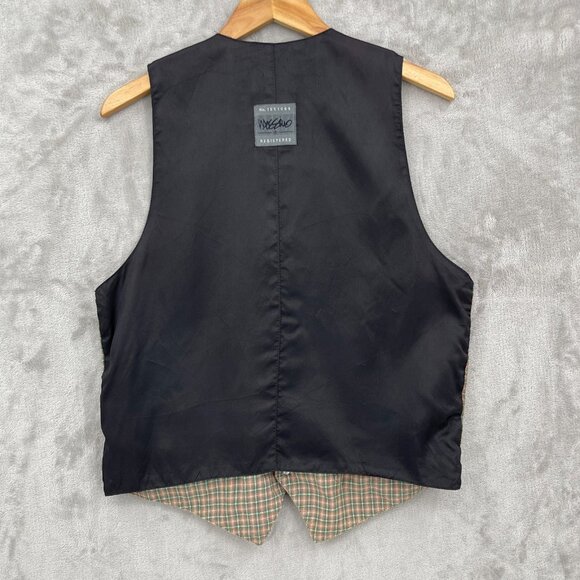 Vintage 90s Plaid Flannel Button Front Vest USA Made Skater Grunge - Picture 6 of 12